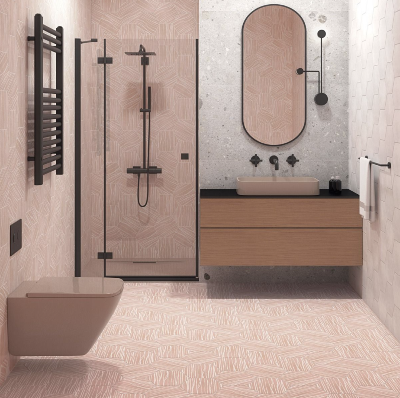 Tilebar Pink Bathroom Tile